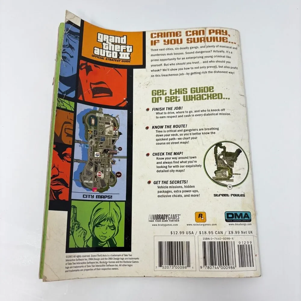 Grand Theft Auto III GTA 3 BradyGames Official Strategy Guide PlayStation 2 2001
